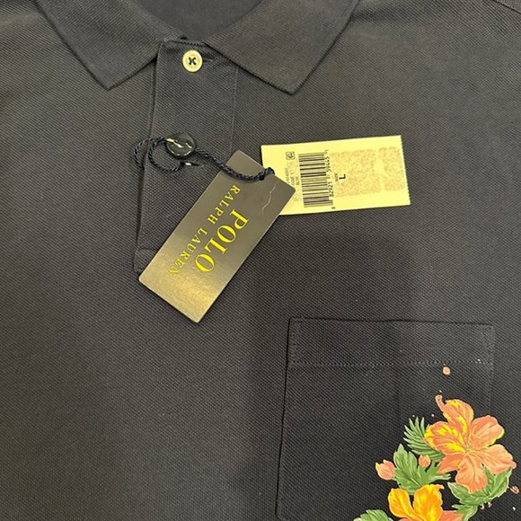 Polo Ralph Lauren Custom Slim Fit Floral Mesh Polo Shirt, Large Size, NWT - Picture 4 of 10